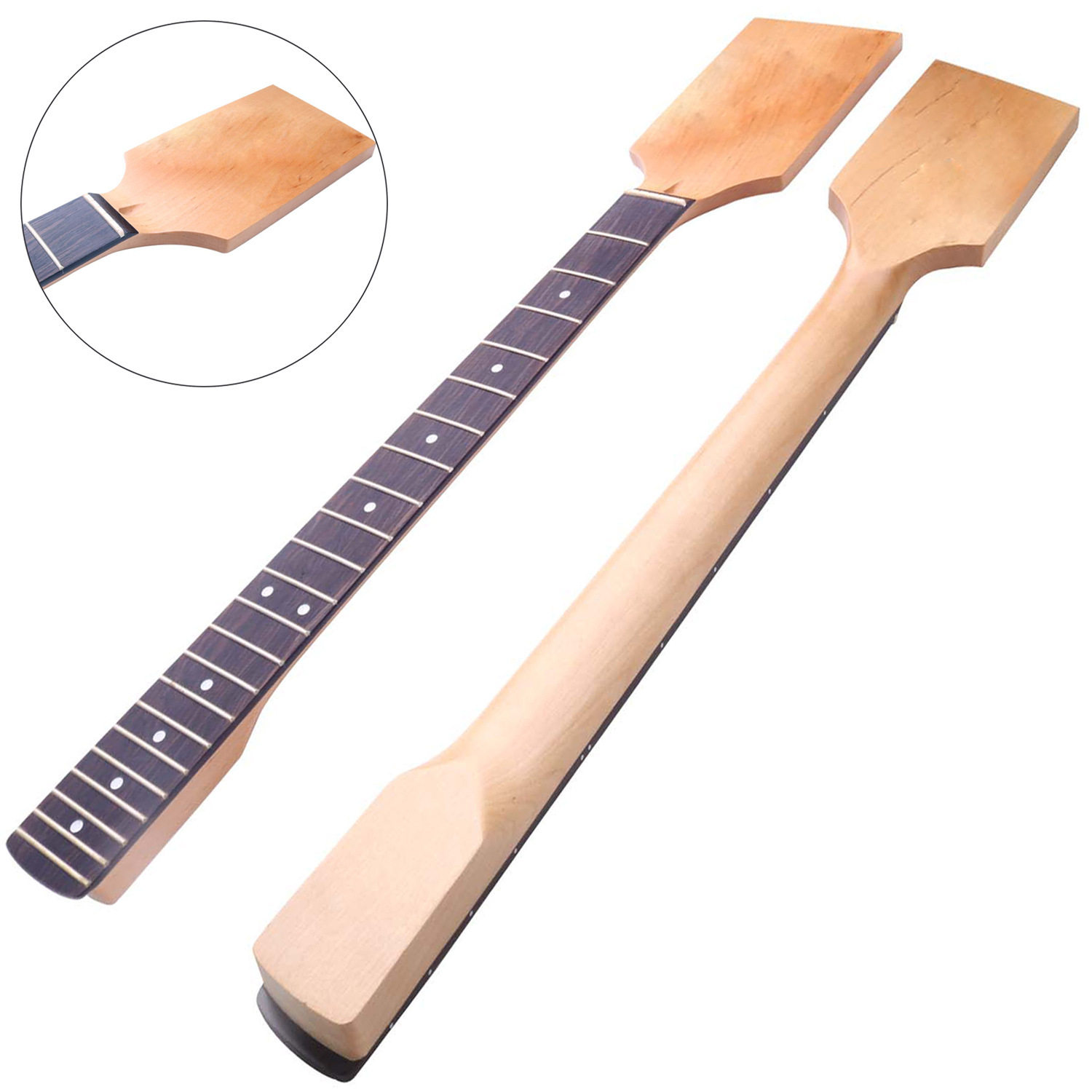 DIY电吉他琴颈 空白琴颈 吉他柄头  22品玫瑰木指板 吉他制作琴颈