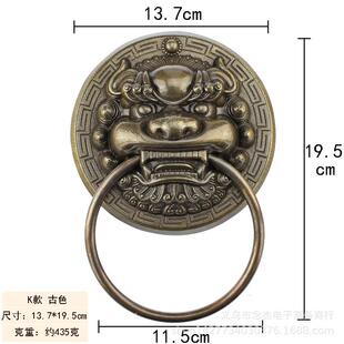 明清铜件铜雕狮子头中式仿古大门门环兽头拉手纯铜工艺大门拉手