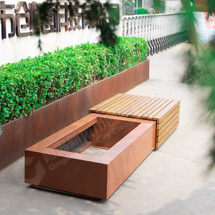 户外花箱组合座凳花箱休闲椅花箱景区商场广场商业街花箱长椅