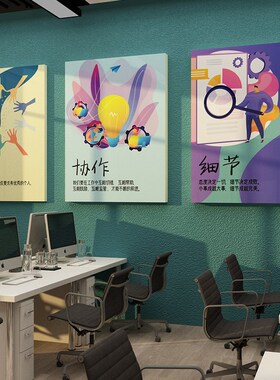 办公室墙面装饰挂画企业文化墙贴励志标语公司会议室工位氛围布置