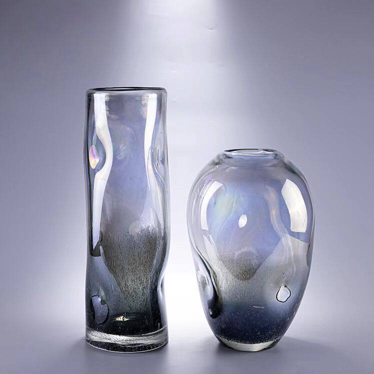 现代 轻奢玻璃花瓶简约插干花器ins装饰品创意摆件软装工艺品批发
