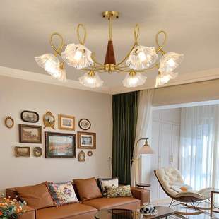 【严选】美式轻奢客厅玻璃吊灯复古高级民宿主卧室房间餐厅大厅灯