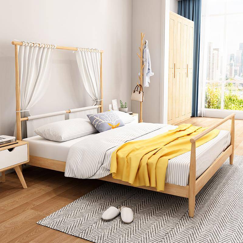 架子床实木床现代简约新中式榻榻米北欧日式家具四柱床民宿床客栈