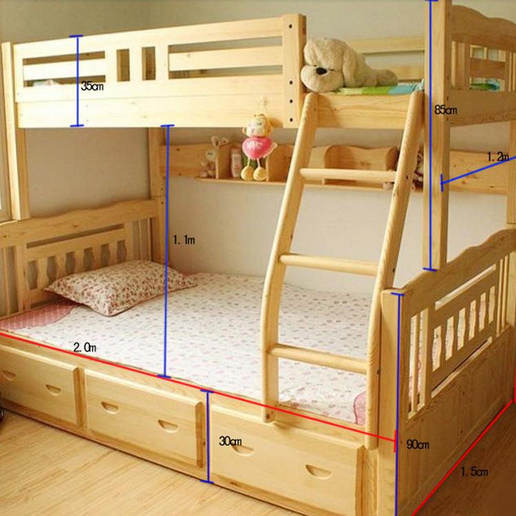 实木简约上下铺子母床成人高低双层中式子母床实木双层