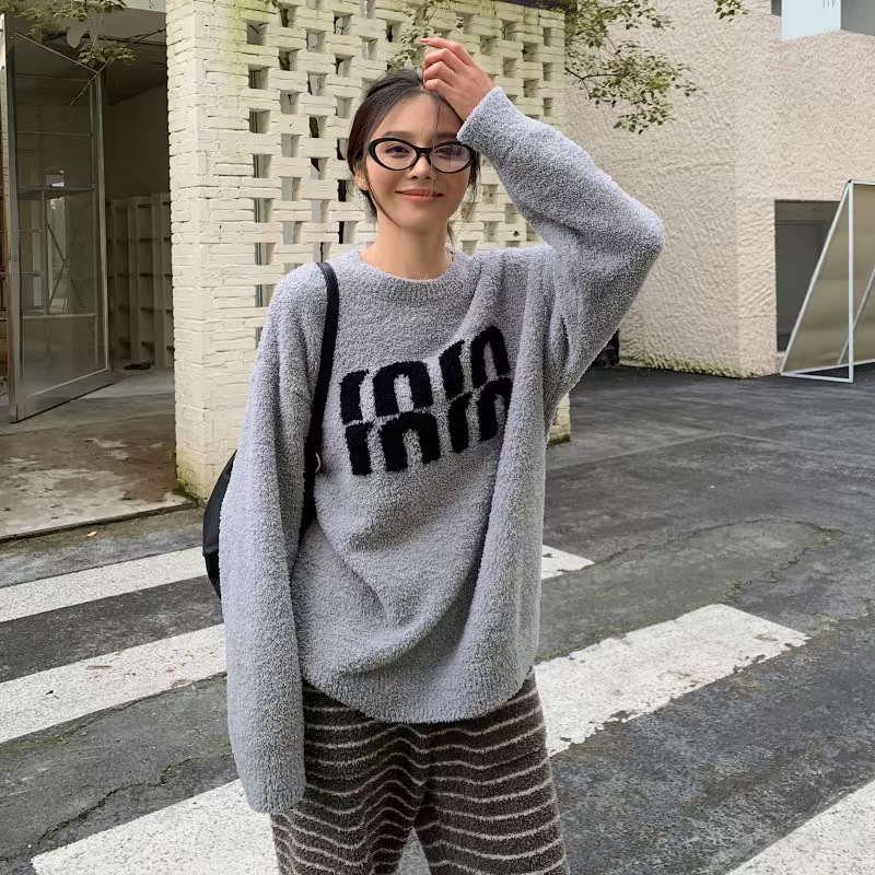 日本品质女款秋冬软绵绵半边绒条纹可爱小熊图案毛绒少女睡衣裤家