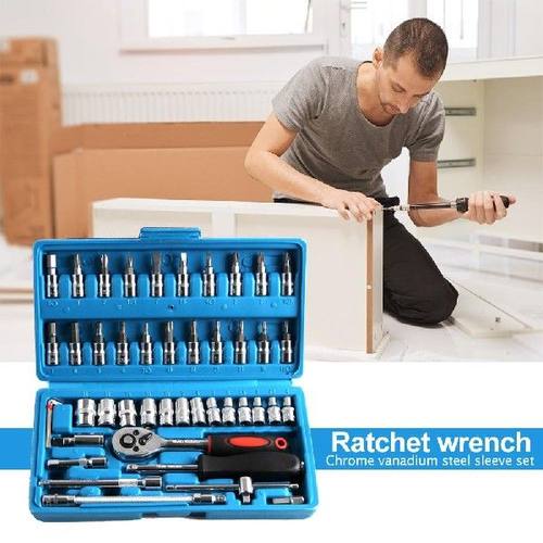 46Pcs/Set Multifunctionl Ratchet Wrench Socket Set