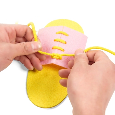 Shoe Tying Learning Board w/ Nylon Shoelace for Baby Learnin