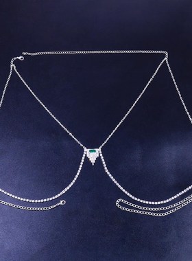 Accessories simple alloy full diamond chest chain European a