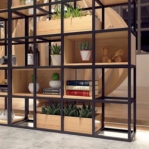 岩吧 铁艺屏风隔断置物架客厅书架落地办公室花架饭厅隔断墙玄关