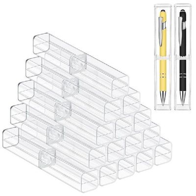 50Pcs Plastic Clear Pen Case Gift Empty School Office