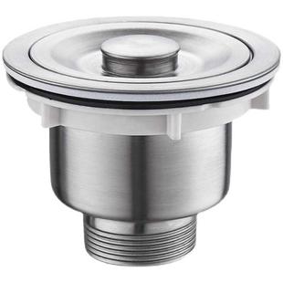 .厨房不水锈钢提拉槽下水器洗菜盆套装洗碗池子盖漏水水塞下管配