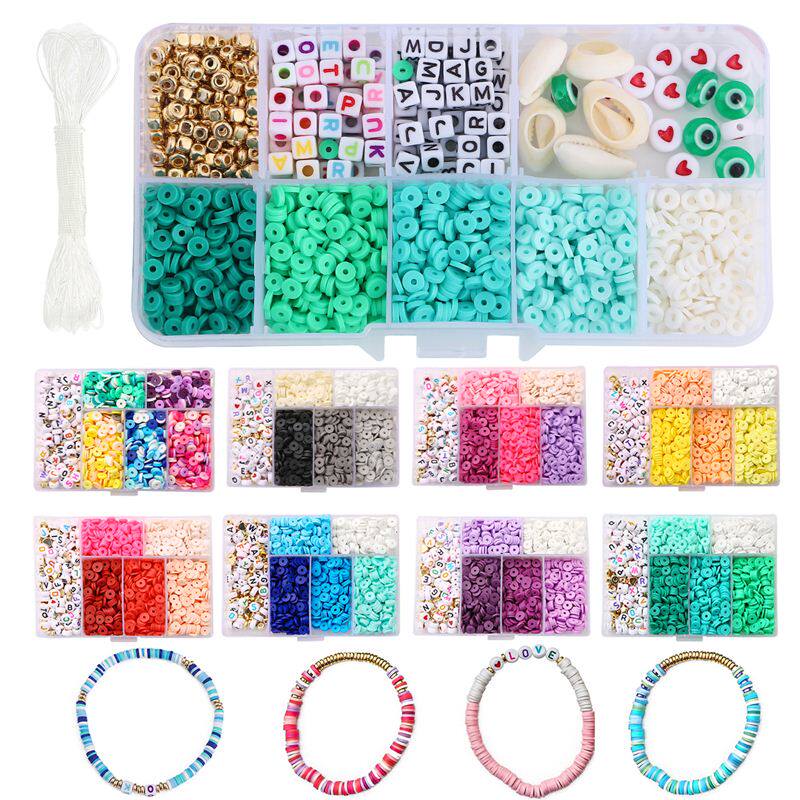 1160Pcs/Box 4mm Clay Beads with the letter loose beads Kits