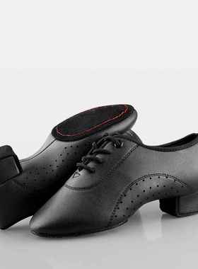 Men Latin Dance Shoes Black Low Heels Ballroom Dancing Shoes