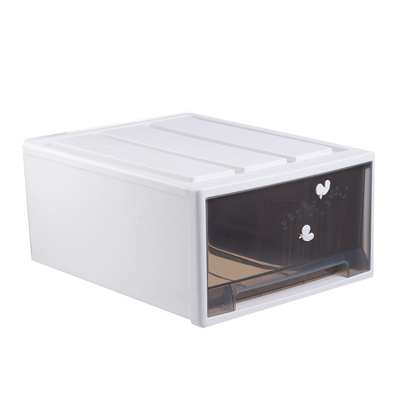 单层抽屉柜塑料收纳柜整理储物箱叠加式组合柜储蓄柜子收纳多功能