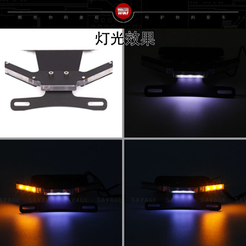 适用雅马哈R3改装新款牌照架专用不锈钢 MT03转向灯战斗短尾车牌