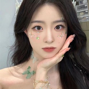 六一儿童节化妆亮片幼儿园女童表演舞台脸上贴饰品珍珠蝴蝶亮钻61