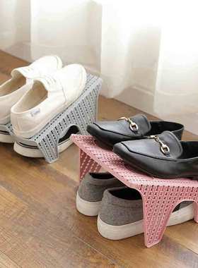 Shoe Slots Double Layer Plastic Space Saver Holder Shoes