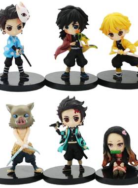 6pcsset Kimetsu No Yaiba Anime Figure Kamado Tanjirou Agats