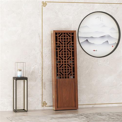 柒妖捌美家新中式木质屏风隔断进门卧室遮挡酒楼酒店办公室大厅玄