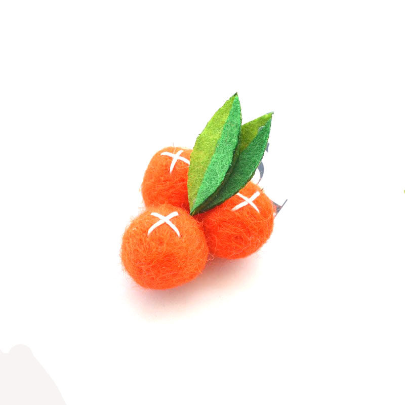 少女发饰绿叶桔子毛毛球发夹甜美可爱网红头饰发卡子刘海侧边夹子