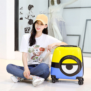 小黄人儿童行李箱男孩20寸可爱卡通宝宝旅行箱拉杆箱可坐可骑女童
