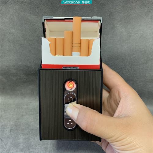 认准抖音充电烟盒打火机一体20支装创意个性可携式粗中细支整盒装