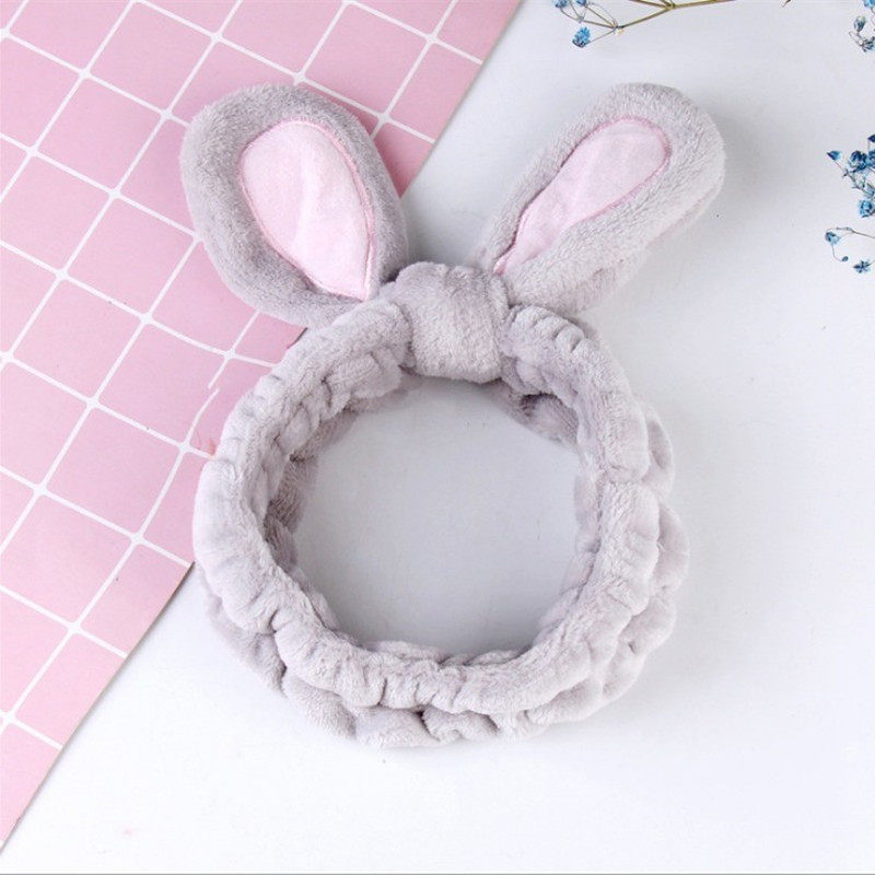 Women's Korean-Style Simple Plush Rabbit Ears Headband F