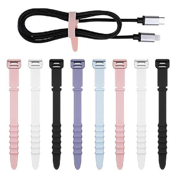 5PCS Silicone Phone Data Cable Winder Earphone Clip