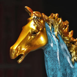 飞黄腾达全铜招财马摆件老板办公室桌面酒柜装饰品送领导高端礼品