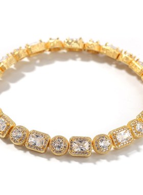 大嘻哈ice排钻超闪手錬欧美钻石锆石insout潮一圈时尚男女hiphop