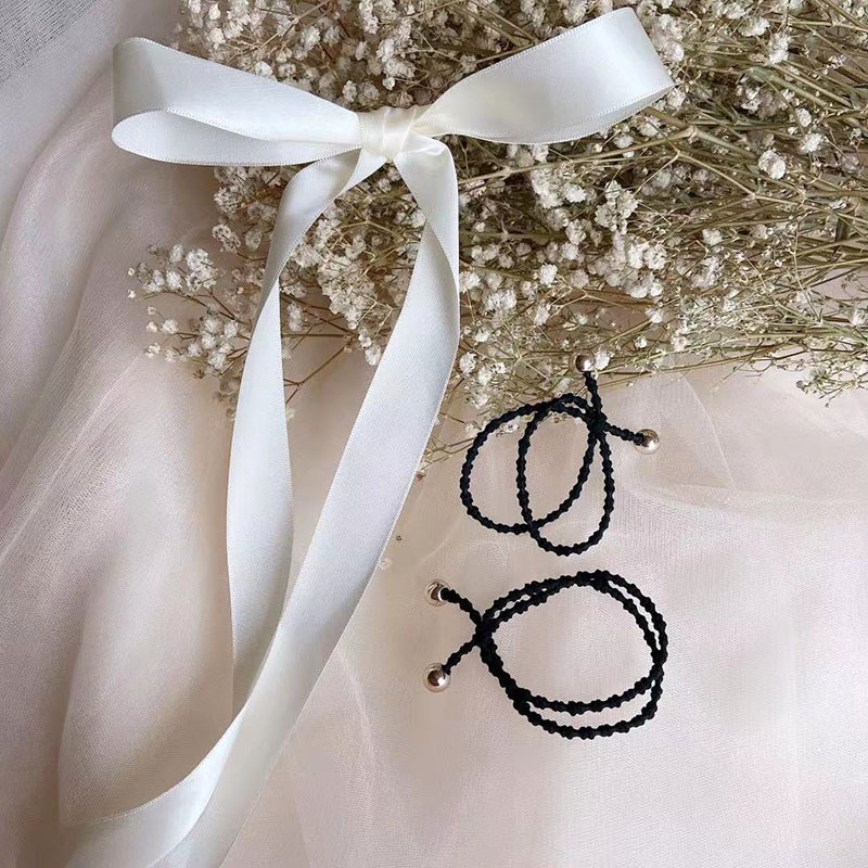 妻子张馨月同款浪漫晚宴白色长飘带蝴蝶结发夹后脑勺发卡子发饰品