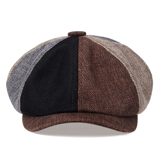 Men Retro Berets Newsboy Caps Fashion Stitching Flat berets