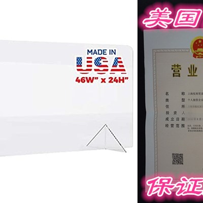 Sneeze Guard for Counter, (46W x 24H) Freestanding Plex