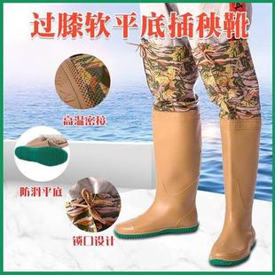 下田插秧鞋水田靴子雨鞋男女干活防滑软底袜舒适种田农活高帮高腰