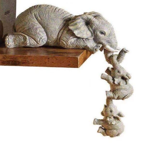 Elephant Resin Decoration pcs Realistic Elephant Statue