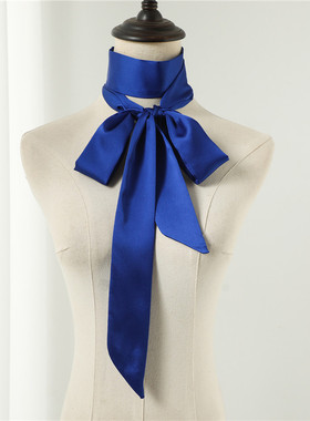 Print Solid Long Silk Satin Hair Scaf Fashion Neck Tie Ribbo