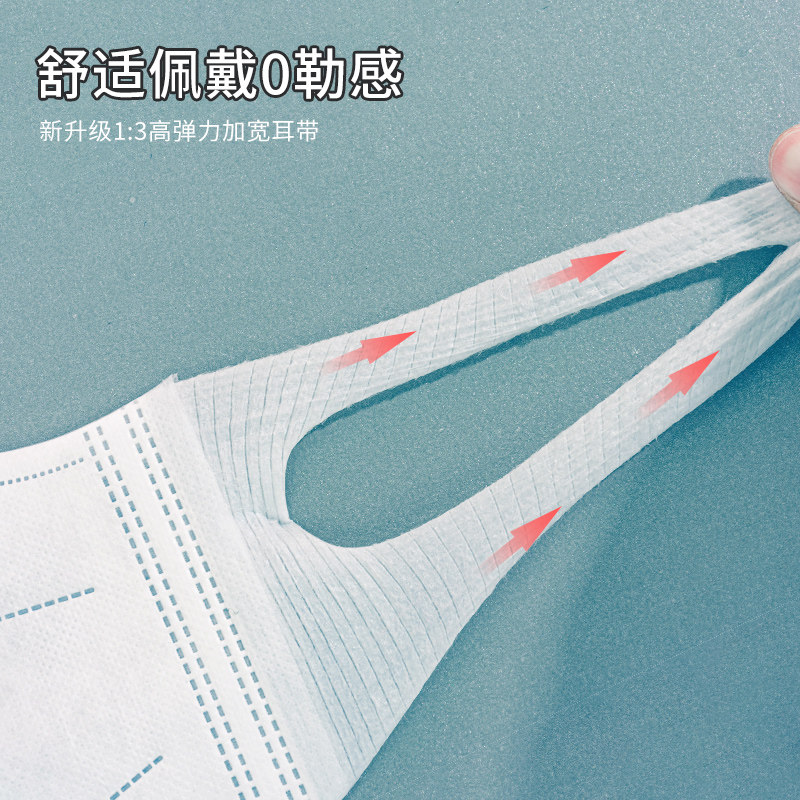 一次性口罩3D立体高颜值网红男女潮流渐变腮红白黑色透气薄款成人