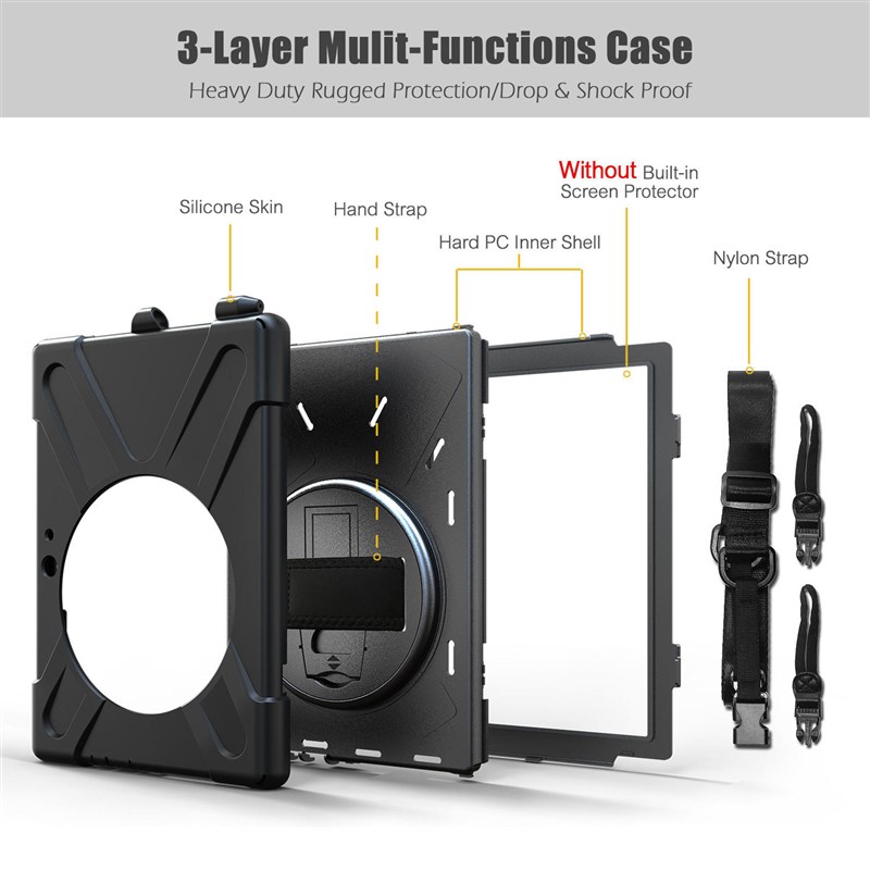 适用surfaceGO1/2/3保护套Pro4/5/6海盗王平板保护壳旋转支架