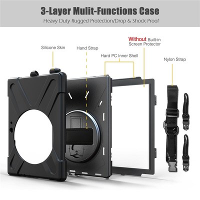 适用surfaceGO1/2/3保护套Pro4/5/6海盗王平板保护壳旋转支架