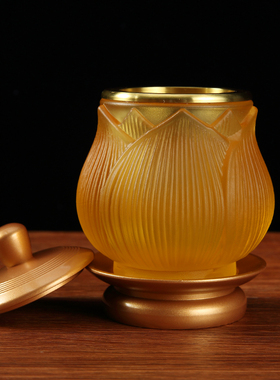 台湾纯铜佛具套装供佛用品家用全套琉璃灯香炉供水杯供佛套装摆件