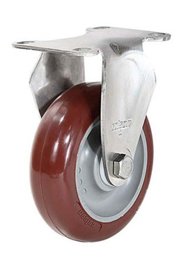 。科顺脚轮colson中型304不锈钢聚氨酯丝杆万向4寸2-4454-944