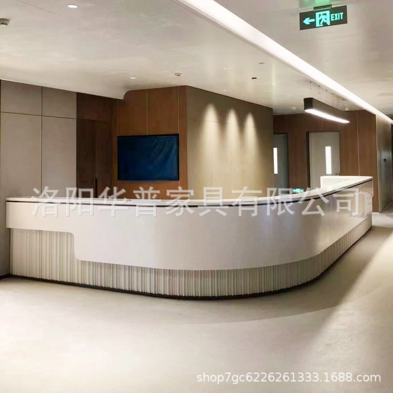 厂家医院大厅导医台总服务台接待导诊台电解钢板护士站工作台木纹