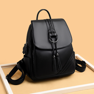 Designer High Quality Tassel Leather Backpacks Soft Women