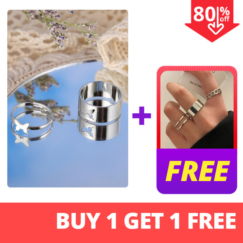 ndy Gold Butterfly Rings For Women Men Lover Couple Rings Se