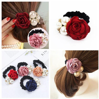 1pc Hair Accessories Women Fashion Style Big Rose Flower Pea