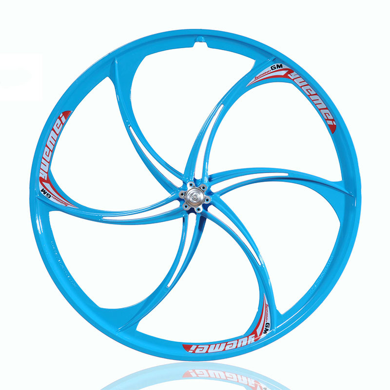 26寸镁合金6刀一体轮碟刹旋式山地自行车轮组变速山地车培林轮组