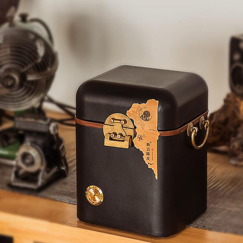 复古铁箱茶叶包装方形金属密封罐白茶包装盒陈皮普洱散茶礼盒收纳