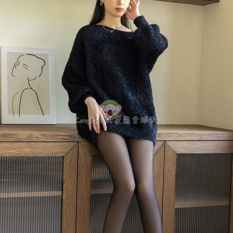 日本ZD黑丝袜光腿神器性感女春秋裸感内搭裤假透肉裤袜冬款加绒