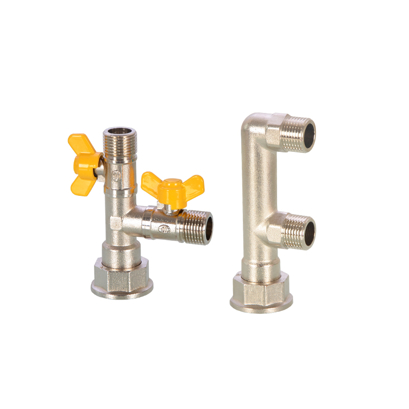 4分燃气F型T型三通煤气表头M30螺纹接头内丝外丝直接带阀双控单控
