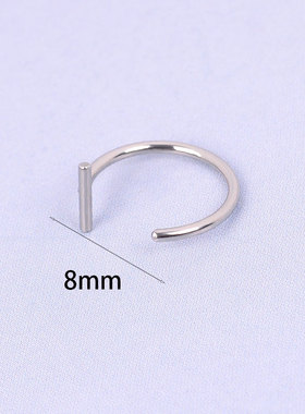 极速2022 New Punk 8/10mm Titanium Steel Lip Rings Cuff Clip